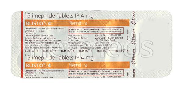Blisto 4mg Tablet 10'S - Diabetes-Ant