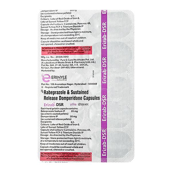 ERIRAB DSR Capsule 10's - Ulcer/Reflux/Flatulence-Aaa