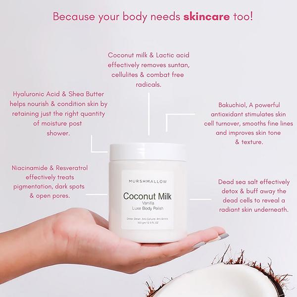 Murshmallow Rose & Coconut Milk Body Polish 350 gm - Scrubs & Exfoliants