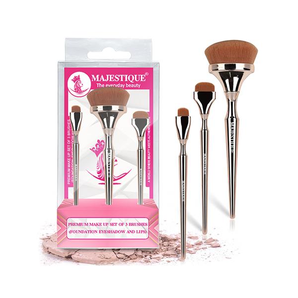 Netmeds | Majestique Foundation, Eyeshadow, and Lips, Professional Makeup Brush Set, Luminous HD Brushes 1's
