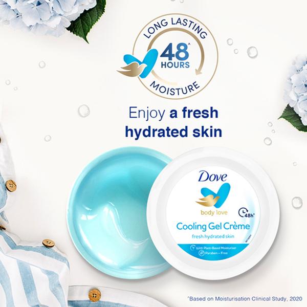 Dove Body Love Cooling Gel Creme Paraben Free 48hrs Hydration 245 gm - Face Moisturizers