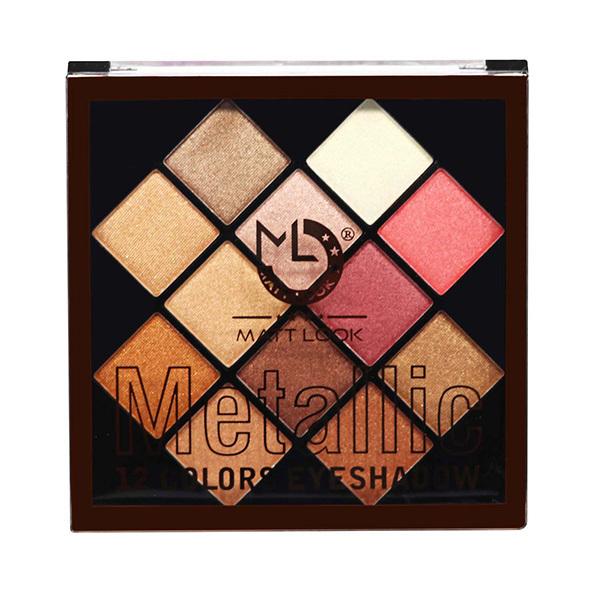 Matt Look Metallic 12 Colour Eyeshadow Palette, Multicolor - 03 20 gm - Eye Shadow Palettes