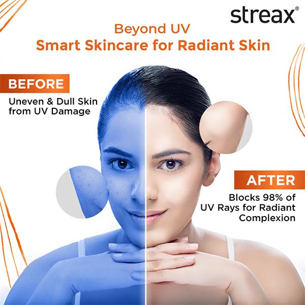 Streax Sunscreen Gel Creme SPF 50 PA+++,3% Niacinamide Serum Infused Sunscreen 50 g - Face Sunscreen