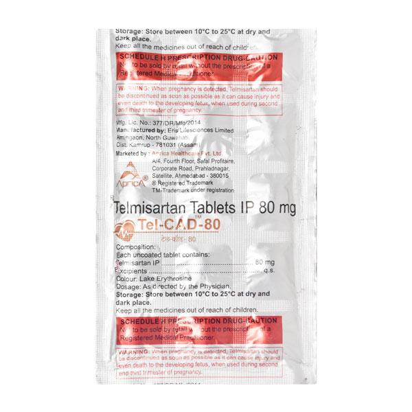 TELCAD 80 Tablet 15's - Hypertension-Ang