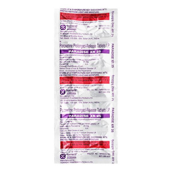 Paradise XR 25mg Tablet 10'S - Depression-Ant