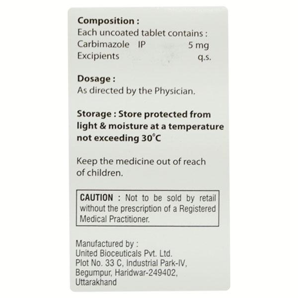 CARBIROSE 5 Tablet 100's - Hyperthyroidism-Ant