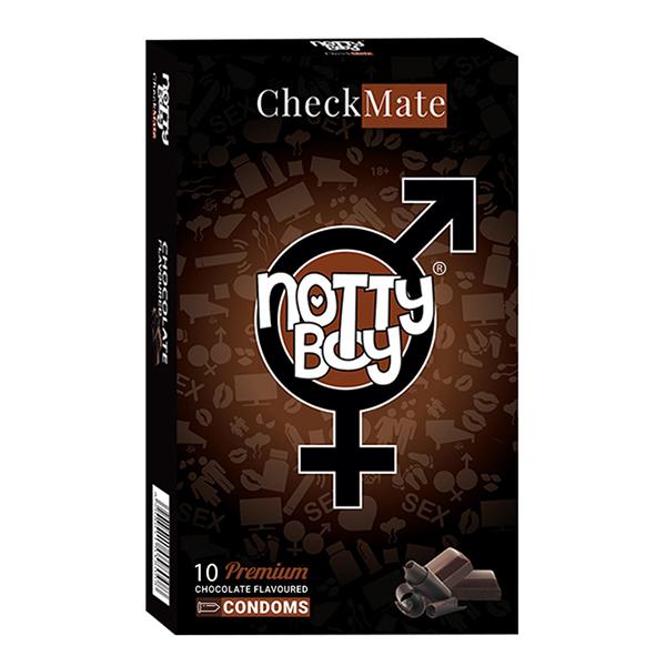 Netmeds | NottyBoy CheckMate Dotted Condoms - Chocolate 10's