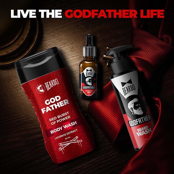 Beardo Godfather Red Burst of Power Body Wash for Men Licorice Extract 200ml - Shower Gels & Body Wash