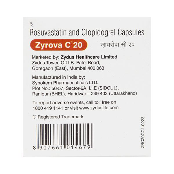 ZYROVA C 20 Capsule 10's - Blood Clot-Ant