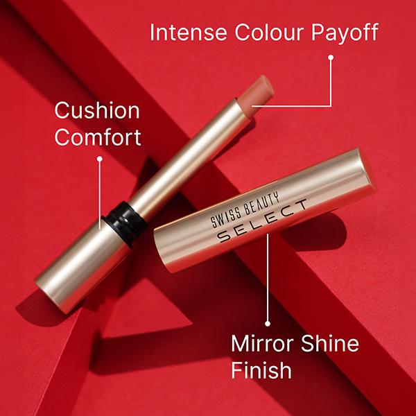 Swiss Beauty Select High On Shine Creamy Lipstick Enriched With Vitamin E Supreme Nude 1 gm - Lipsticks