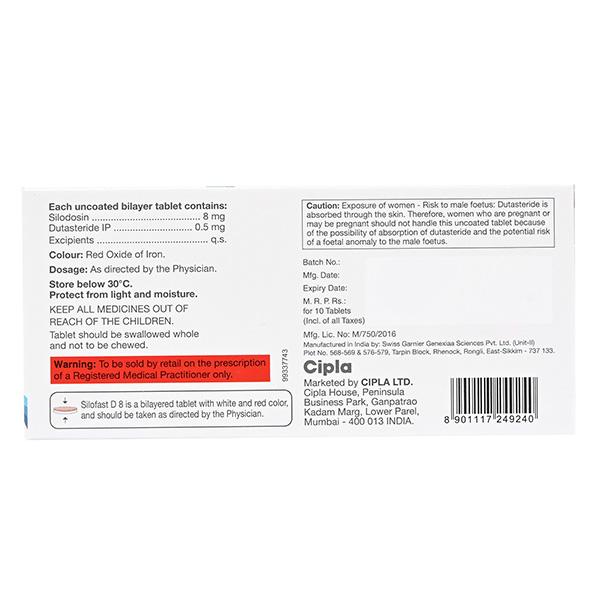SILOFAST D8 Tablet 10's - Bladder And Prostate Disorders-Dru