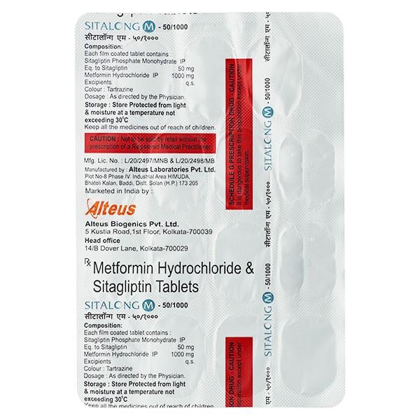 SITALONG M 50/1000 Tablet 15's - Diabetes-Ant