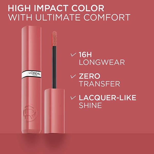 Loreal Paris Infallible Laque Resistance Lacquer-Like Shine, 16H Longwear, 601 Worth It 4 ml - Liquid Lipsticks