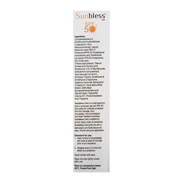 Sunbless SPF 50+ PA+++ Silicon Sunscreen Gel 60gm - Sunscreen Preparations-Emo