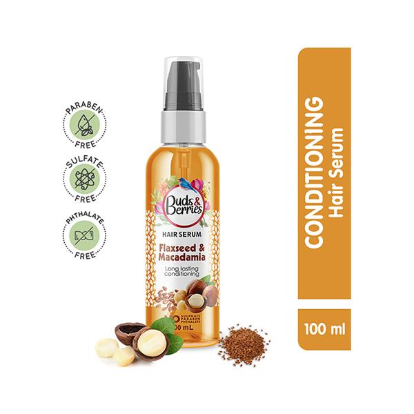 Buds & Berries Flaxseed and Macadamia Hair Serums Bottle 100 ml - Hair Serums