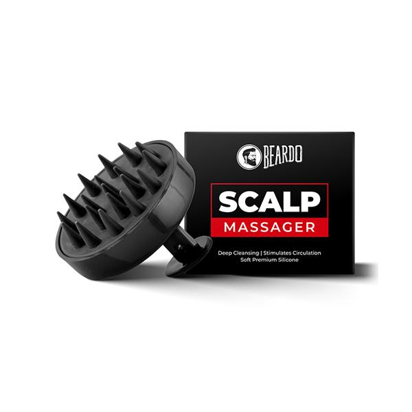 Netmeds | Beardo Black Hair Scalp Massager Brush With Soft Silicone Bristles 1's