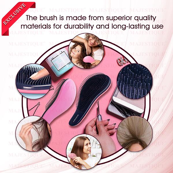 Majestique Curve Detangling Hair Brush for for All Hair Types Adults, and Kids - Multicolor 1's - Hair Brushes