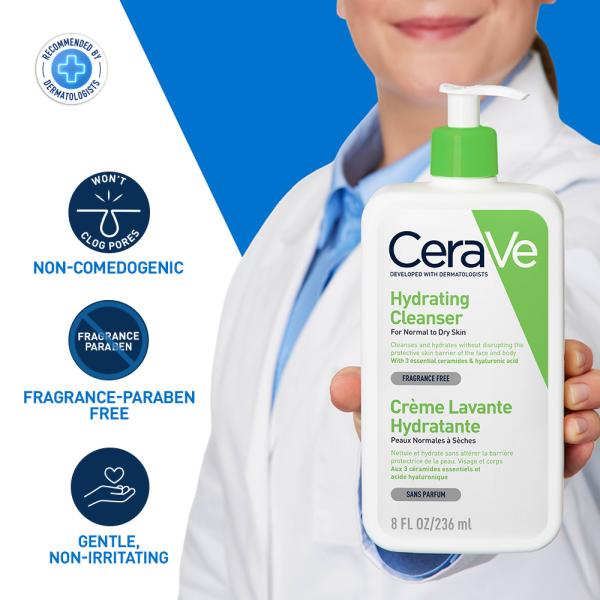 CeraVe Hydrating Cleanser For Normal To Dry Skin 236 ml - Face Wash & Cleansers