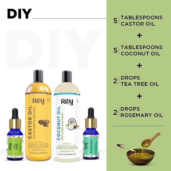 Rey Naturals Hair Oil Combo of 4 430 ml - Essential Oils