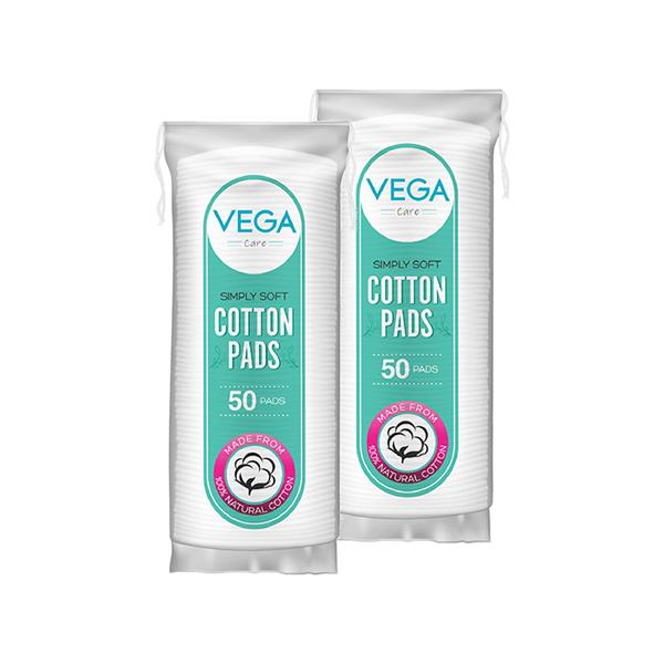Vega Cotton Pad, Off White 2's - Face Brush