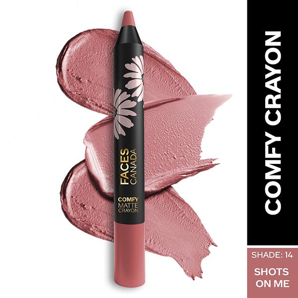 Faces Canada Comfy Matte Lip Crayon - Shots On Me 14, 2.8gm - Lip Crayons