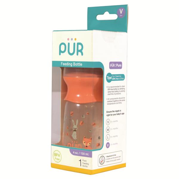 Pur Feeding Bottle - Orange 130 ml - Feeding & Nursing