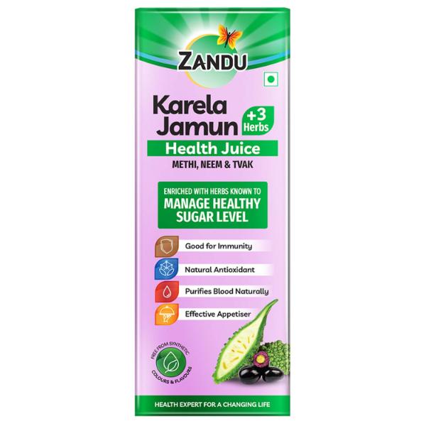Netmeds | Zandu Karela Jamun + 3 Herbs Health Juice 1 litre