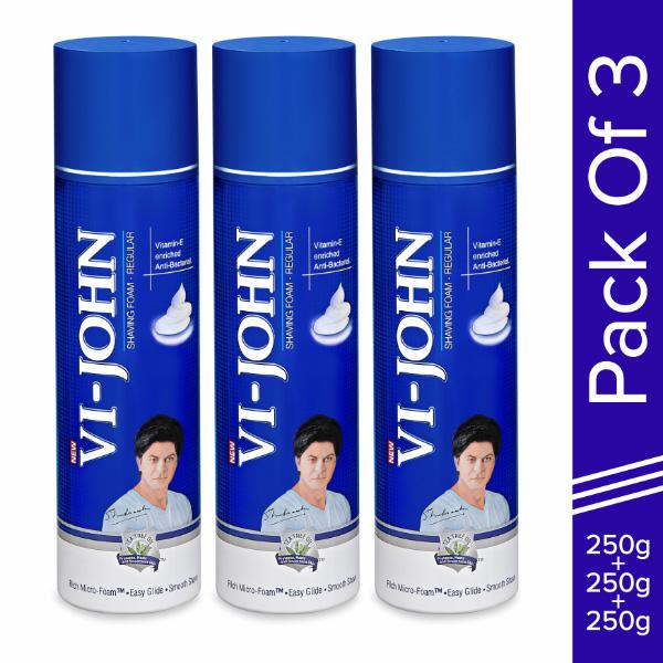 Vi-John Regular Shaving Foam - Pack of 3 x 250 gm - Shaving Foams