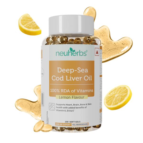 Neuherbs Deep Sea Cod Liver Oil Softgels - Lemon Flavour 100's