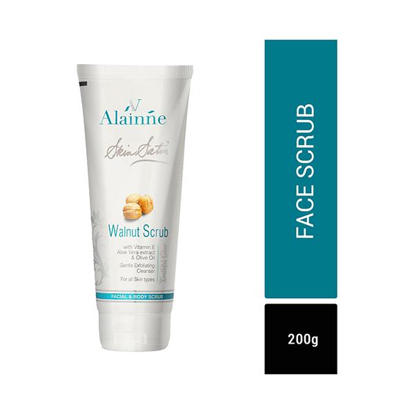 Netmeds | Alainne Skin Satin Walnut Face and Body Scrub 200 gm