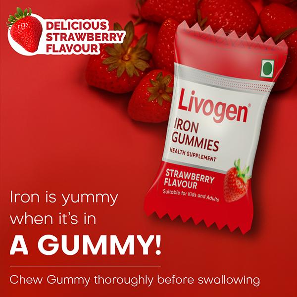 LIVOGEN STRAWBERRY FLAVOUR IRON Gummies 30's - Anaemia-VMA