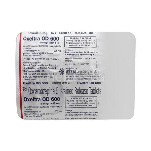 Oxeltra OD 600mg Tablet 10'S - Epilepsy/Convulsion-Ant