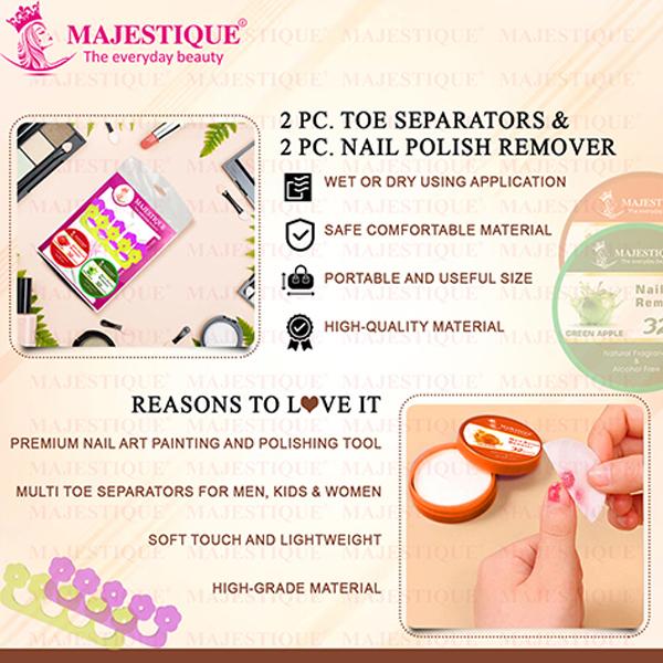 Majestique Nail Polish Remover & Toe Separator Set, Nail Care Package 4's - Nail Care
