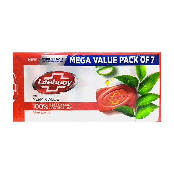 Netmeds | Lifebuoy Neem & Aloe Vera 100% Skin Protection Soap (Pack Of 7 x 125 g)