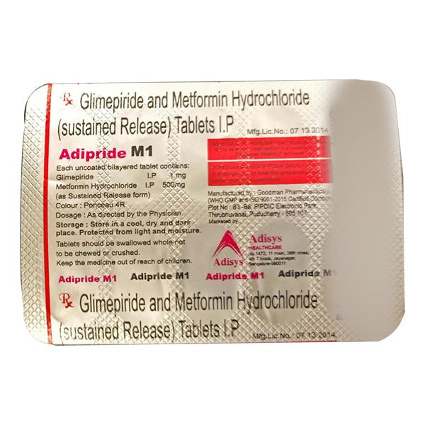 ADIPRIDE M 1mg Tablet 10's - Diabetes-Ant
