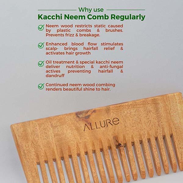 Allure Wooden Neem Comb (CS-02) 1's - Hair Combs