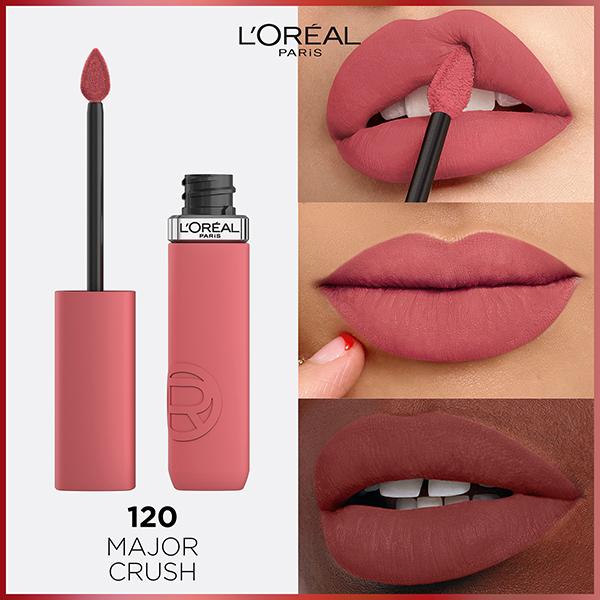 Loreal Paris Infallible Matte Resistance Liquid Lipstick, Major Crush 120 5 ml - Liquid Lipsticks