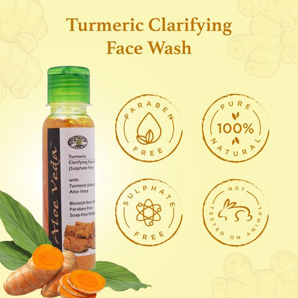 Aloe Veda Clarifying Herbal Face Wash - Turmeric 100 ml - Face Wash & Cleansers