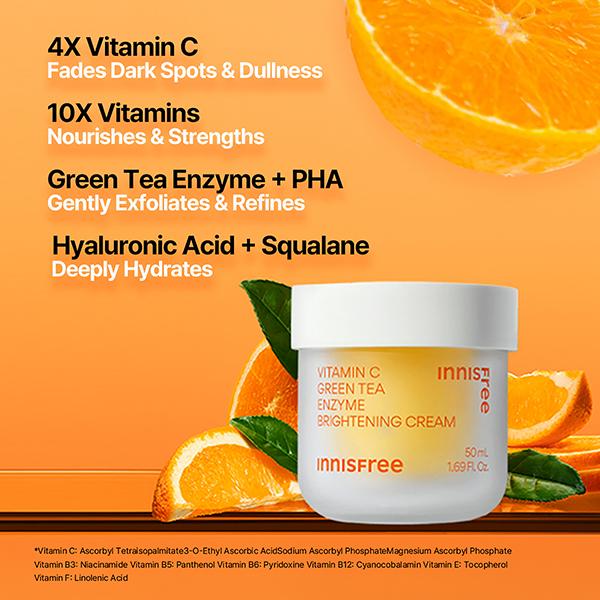 Innisfree Vitamin C Green Tea Brightening Cream 50 ml - Face Moisturizers