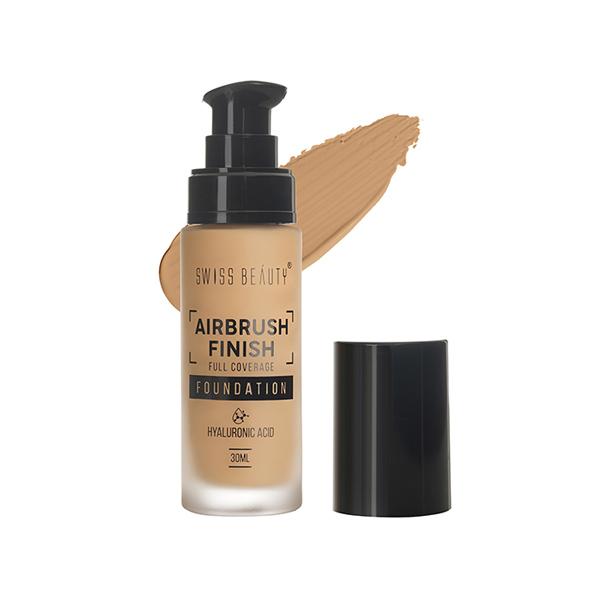 Netmeds | Swiss Beauty Airbrush Finish Lightweight Foundation Shade- Caramel Beige 30 gm