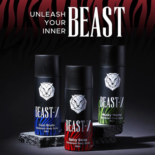 Puresense Beast X Deodorant Body Spray (Spicy Swag + Cool Brute + Musky Macho) 3's - Men Deodorants/Roll-Ons