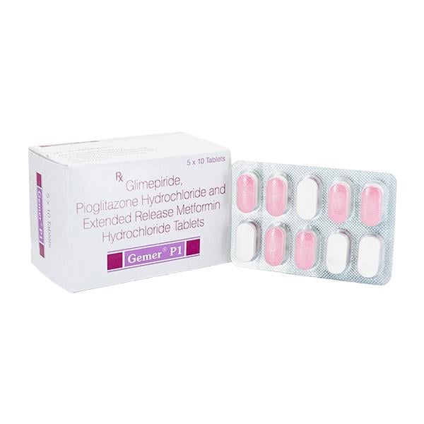 Gemer P 1mg Tablet 10'S - Diabetes-Ant