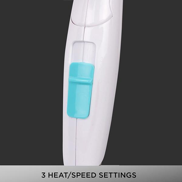 Vega Insta Look 1400 Watts Foldable Hair Dryer with Cool Shot Button and 3 Heat, Speed Settings VHDH-23 493 gm - Hair Dryers