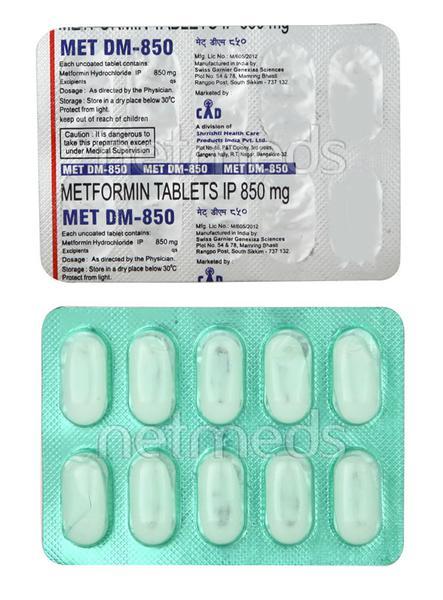 MET DM 850mg Tablet 10'S - Diabetes-Ant