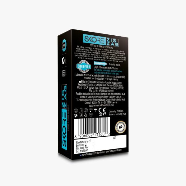Skore Condoms - Zigzag 10's - Plain/Flavoured Condoms