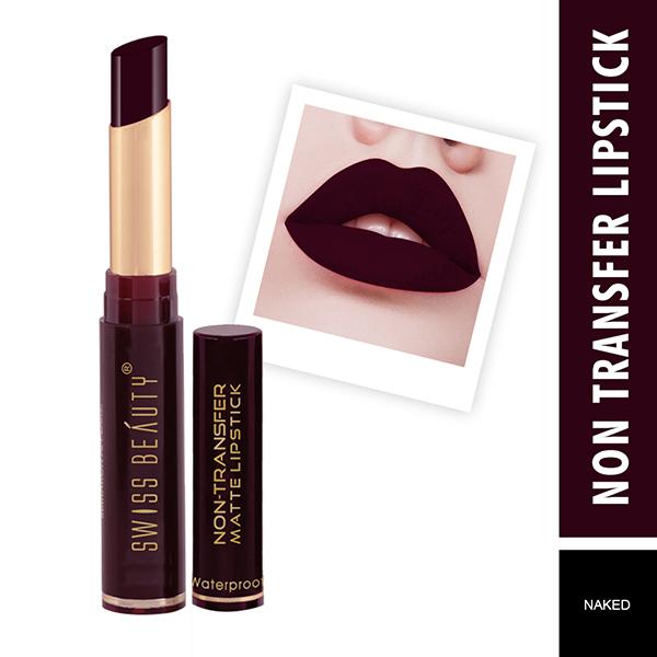 Swiss Beauty Non-Transfer Matte Lipstick - (Naked) 2 gm - Lipsticks