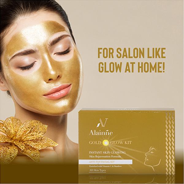 Alainne Gold Glow Facial Kit 50G Each 5's - Facial Kits