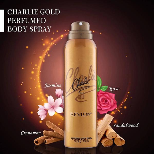 Revlon Charlie Perfumed Body Spray - Gold 150 Ml - Deodorants/Roll-Ons