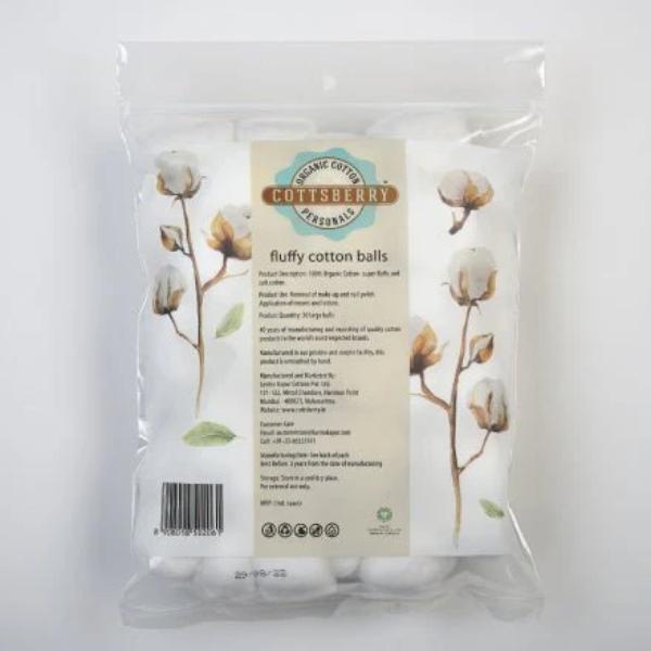 Cottsberry Organic Cotton Balls 50's - Cotton Buds & Balls