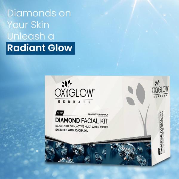 OxyGlow Herbals New Diamond Facial Kit Enriched With Jojoba Oil 50 gm - Facial Kits